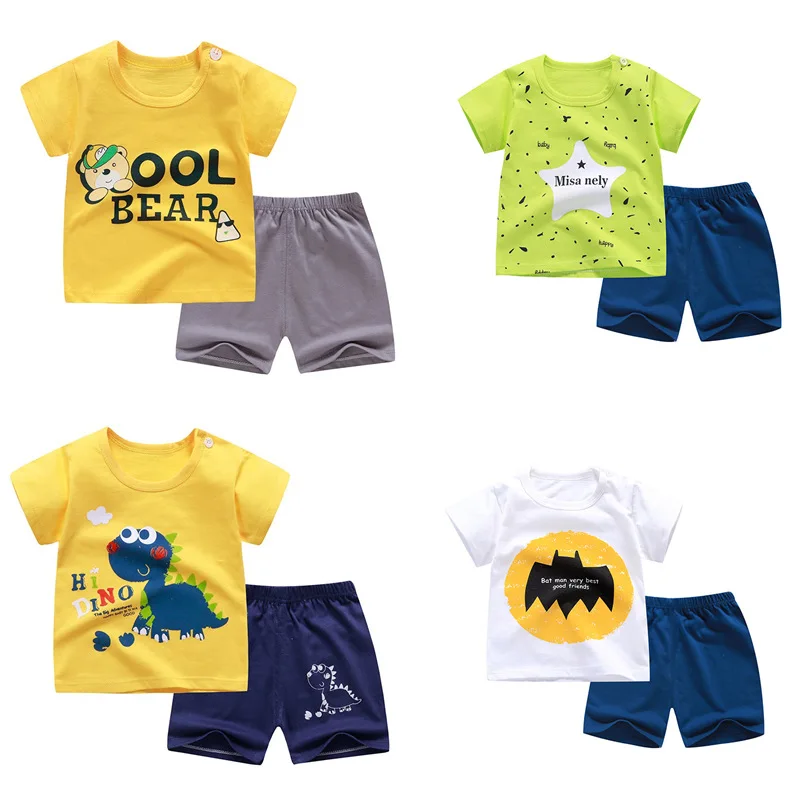 

New Cartoon Cute Suit For Boys And Girls High Quality Factory Children's Clothing Baby Two-piece Cheap Wholesale