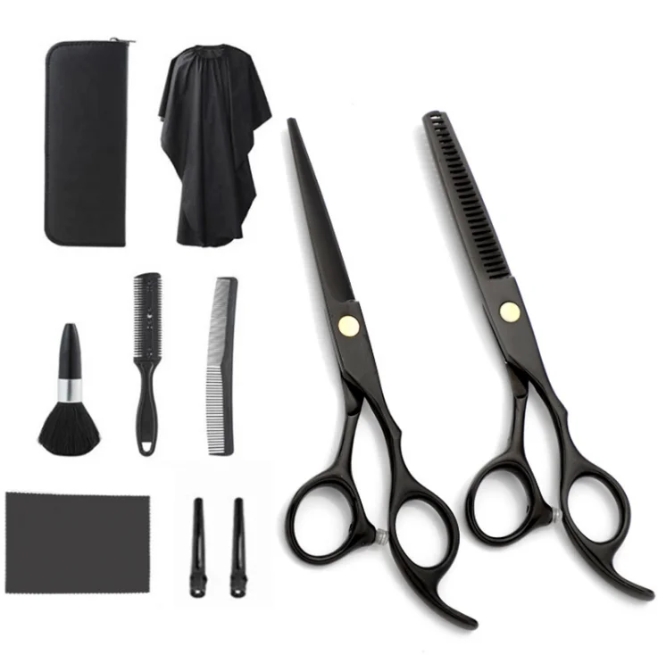 

Hair Scissor set home use Hair Hairdressing Scissors Kit Hair Clipper Razor Thinning cutting Scissor Barber haircut set 10pcs