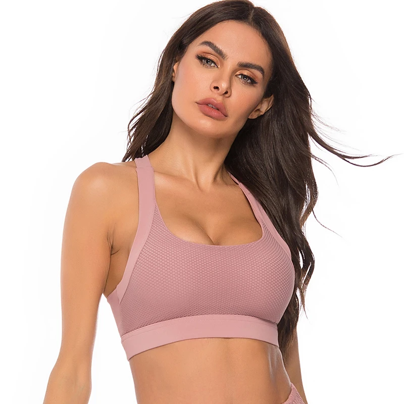 High impact seamless women gym workout yoga fitness sports bra