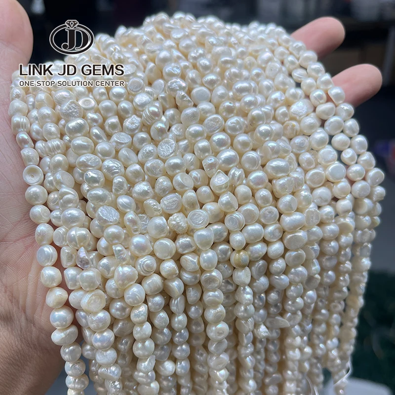 JD Wholesale Natural White Mother Of Pearl 2A Natural White Pearl Irregular Shape Beads Loose Beads For Jewelry Making