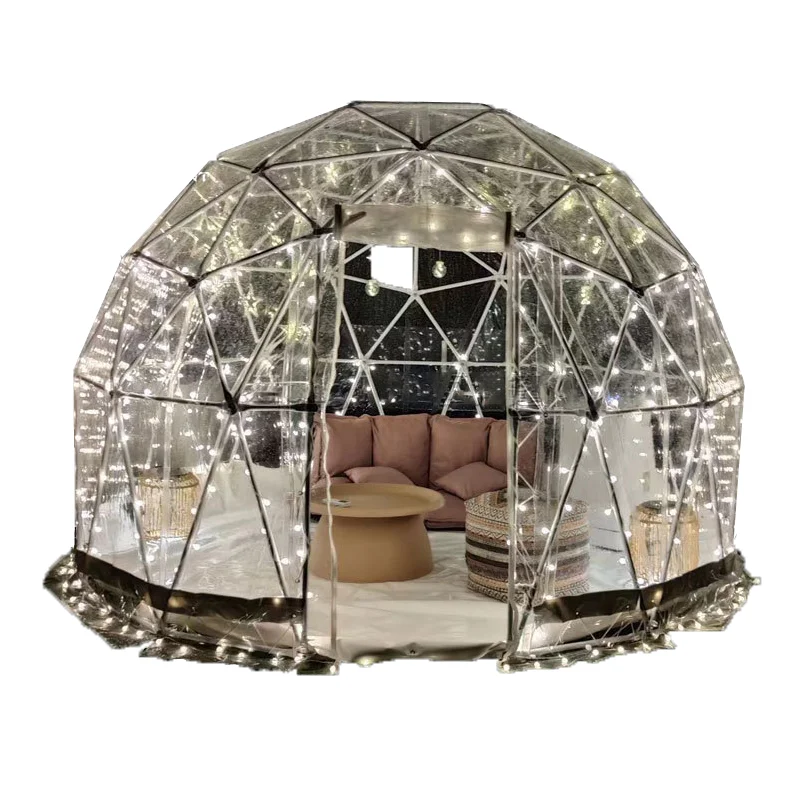 

JSH-01 Customize High Quality PVC Galvanized Steel Igloo Bubble Transparent Tent, Transparent&white(customization)