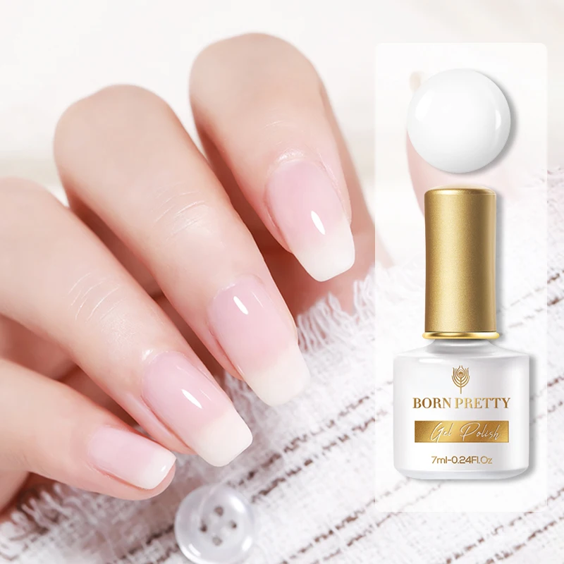 

BORN PRETTY 7ml Milky Jelly Gel Polish Semi-transparent Nail Gel Soak Off UV Gel Varnish for Nail Salon