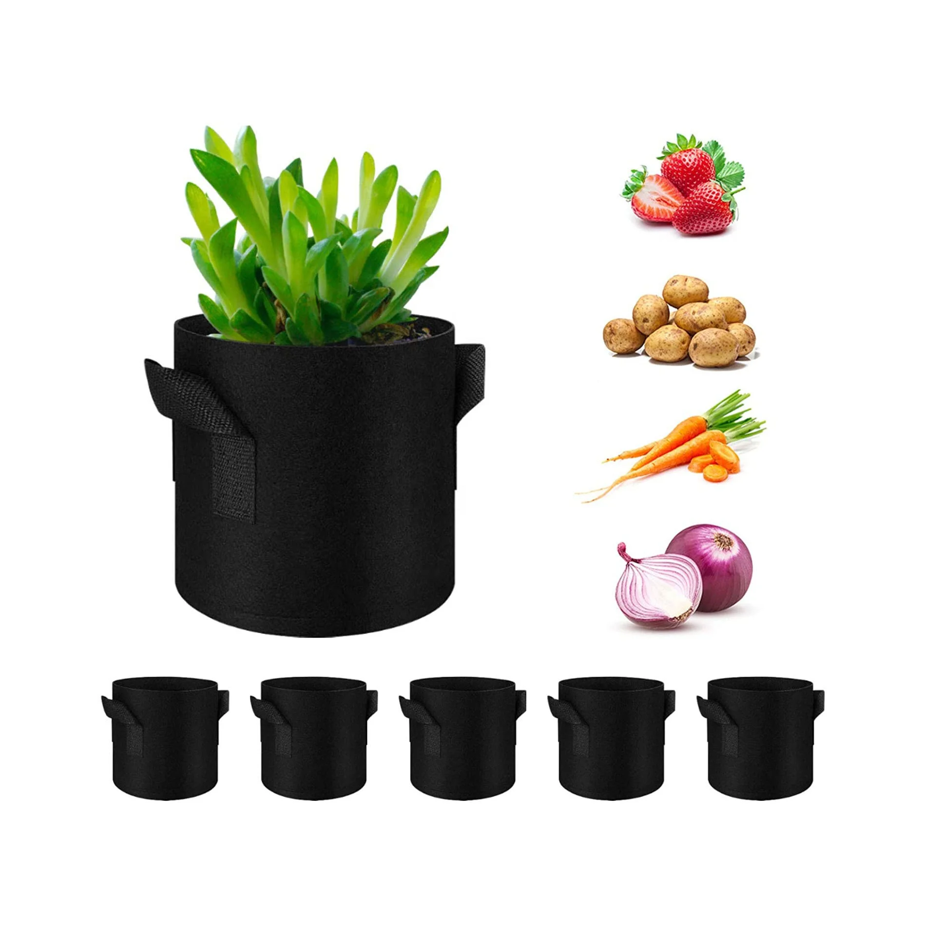 

TGB-A017 felt potato vegetable growing grow bags, Customized