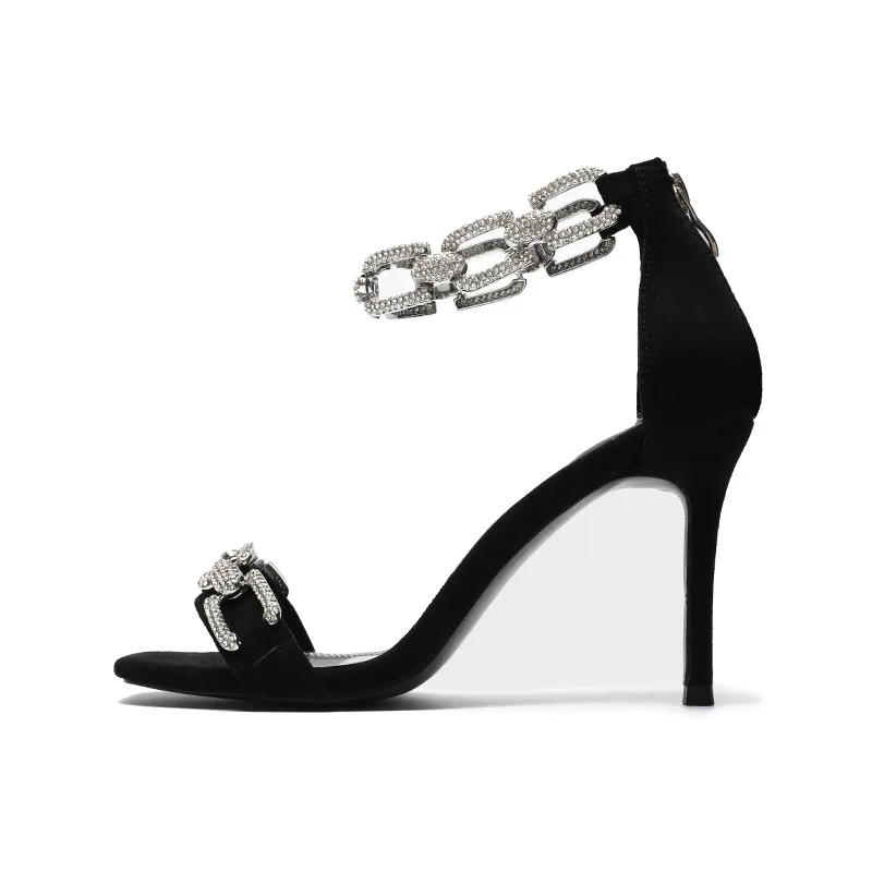 

Chain Ankle Strap Women's Sandals High Heels For Ladies Stilettos Pointed Toe Sandals