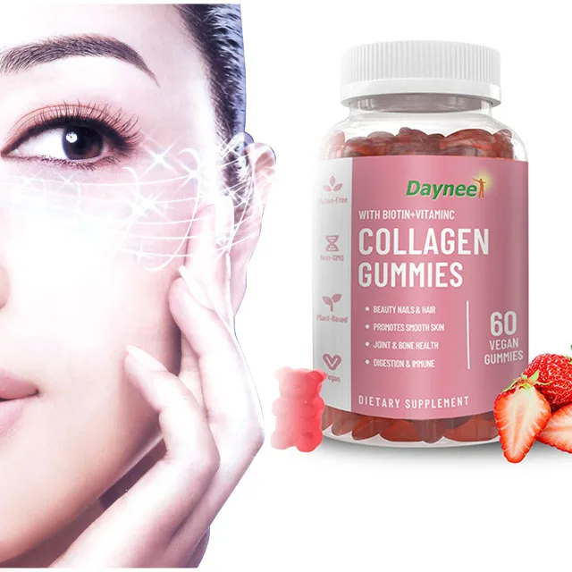 

Collagen Gummies Whitening Skin Biotin Gummies Private Label OEM For Hair Skin Nails Promote Hair Skin Nails