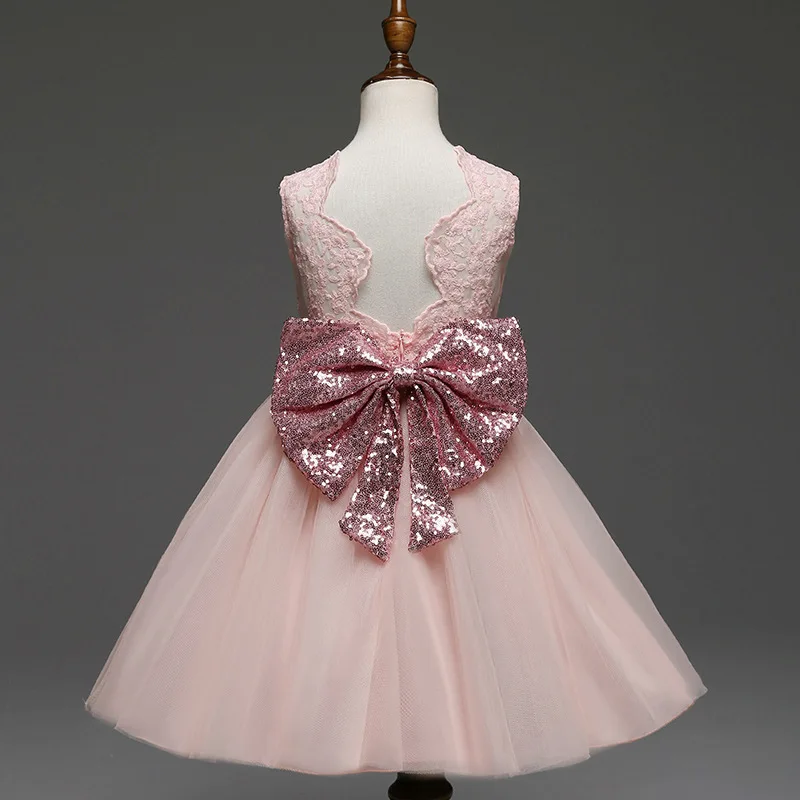 

New Fashion Sequin Flower Girl Dress Party Birthday wedding princess Toddler baby Girls Clothes Children Kids Girl Dresses