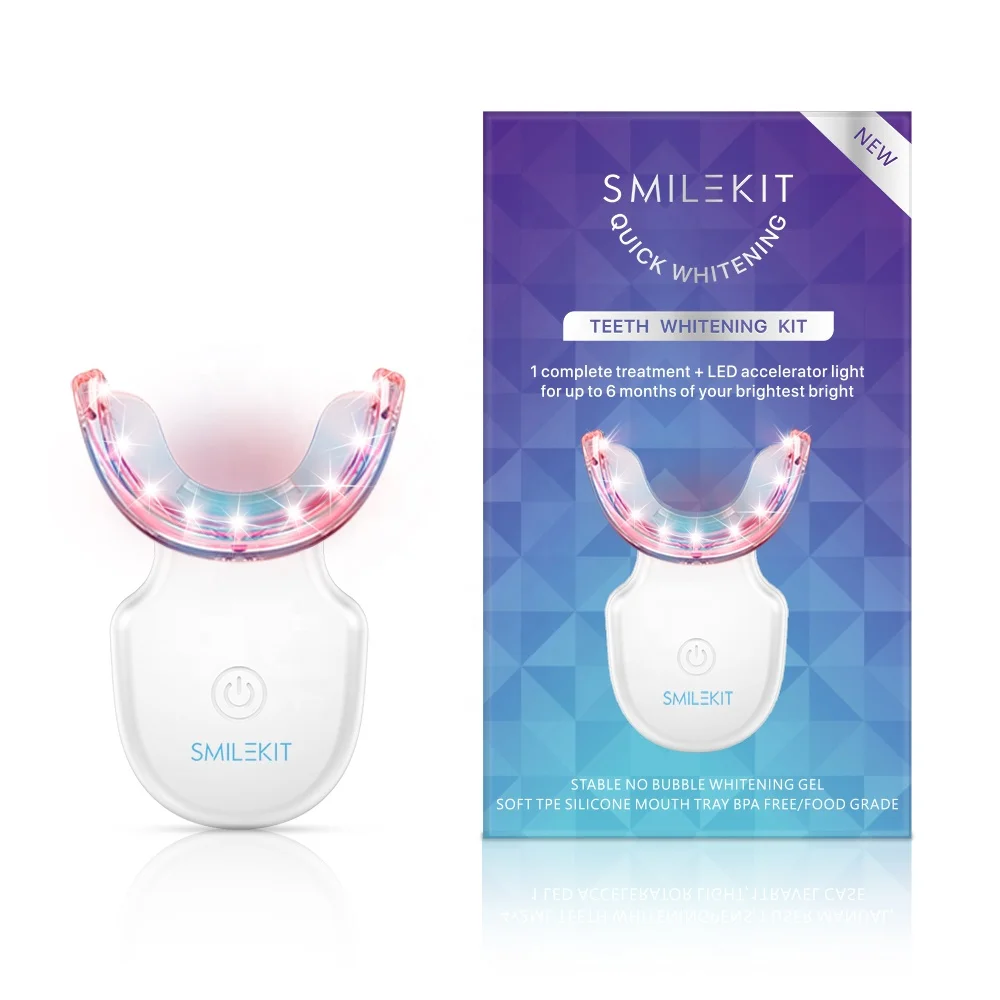 

smile Oral Care Wireless Charging Led Device 6%hp Private Logo Teeth Whitening Kit