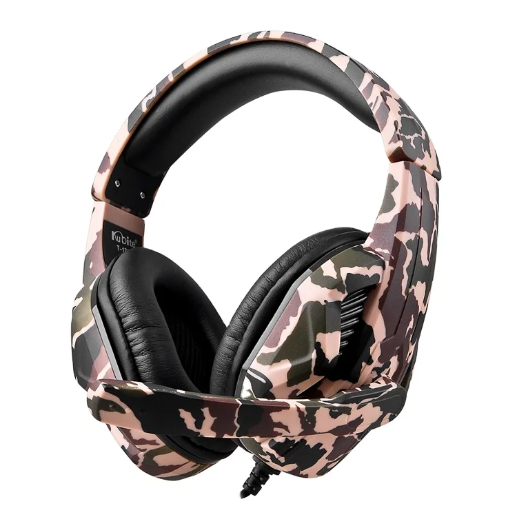 

Hot T-173 1.2m Length camouflage pattern wired Gaming Headphone with microphone, Camouflage green/camouflage white