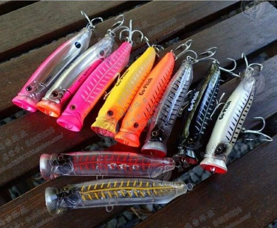 

Fishing Lures Wholesale 70mm 9.5g Popper Lure Jerkbait Wobbler Pike Fishing Lure P090, Vavious colors
