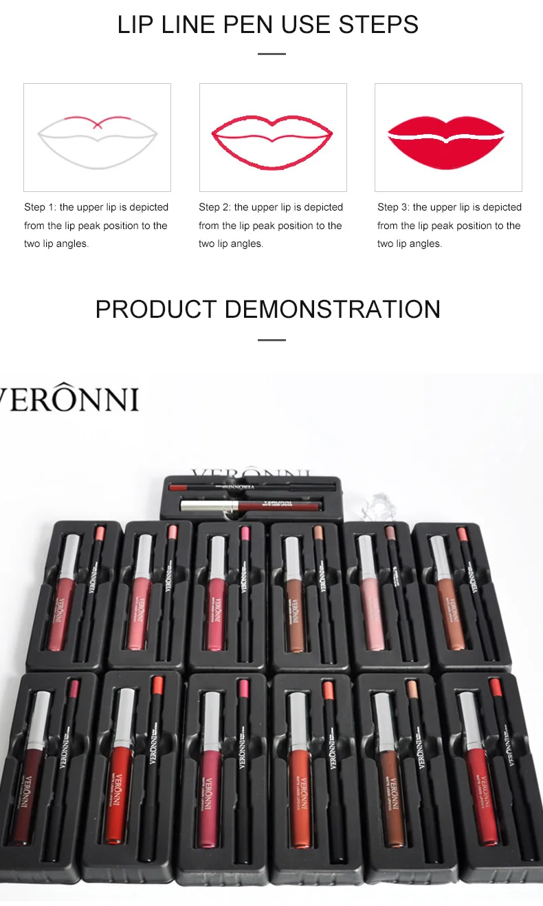 Wholesale Cosmetic Matte Liquid Lipstick Lipliner Lipgloss Makeup Batom