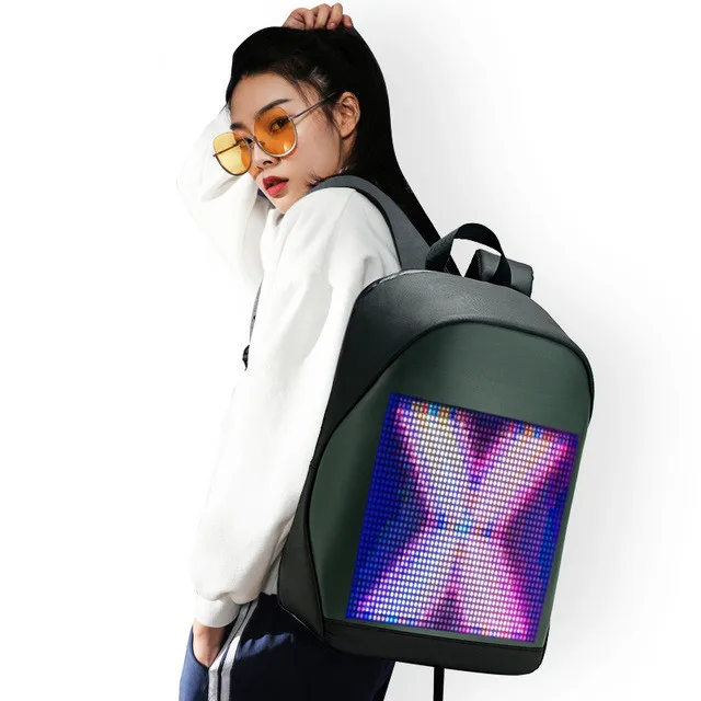 

CRELANDER Hot Sale Soft Shell Waterproof Smart APP Control Dynamic Advertising Led Display Screen Bag Backpack With Led Screen