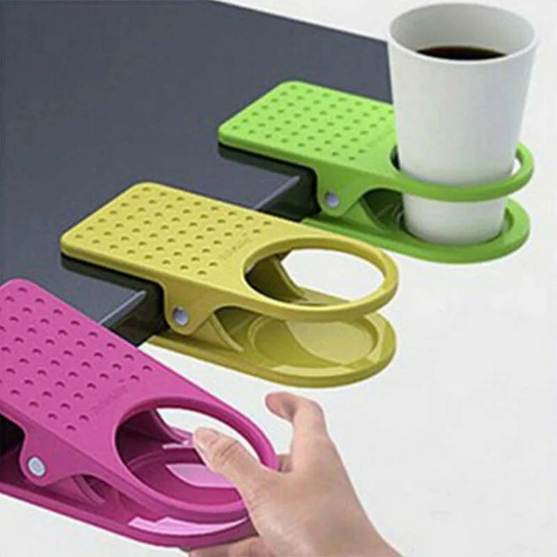 

Fashion Cup Coffee Drink Holder Clip Use Home Office Desk Table, As photo