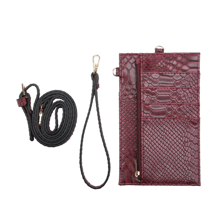 

Hot Sale PU Leather Women Phone Bag Mini Card Holder Snake/Ostrich/Crocodile Pattern Wallet Bag