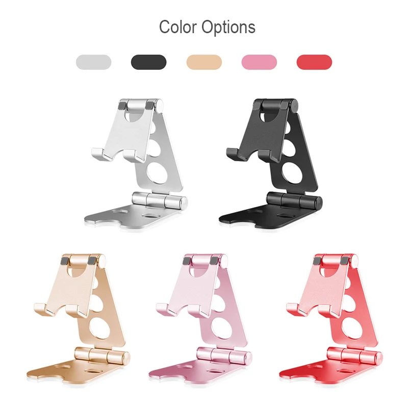 

Dual Fold Aluminum Alloy Mobile Phone Holder For Desktop Tablet And Mobile Phone