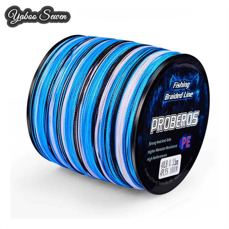 300m 500m 1000m 4 Strands  High Strength PE Fishing Line Camouflage Colors, Camouflage blue/camouflage green