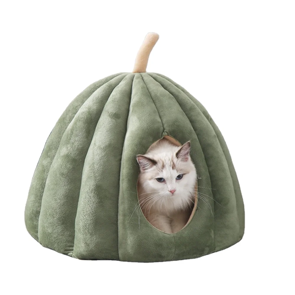 

Dropshipping Plush Pumpkin Dog Cat Nest Cushion Washable Easy Clean House Pet Bed, As picture