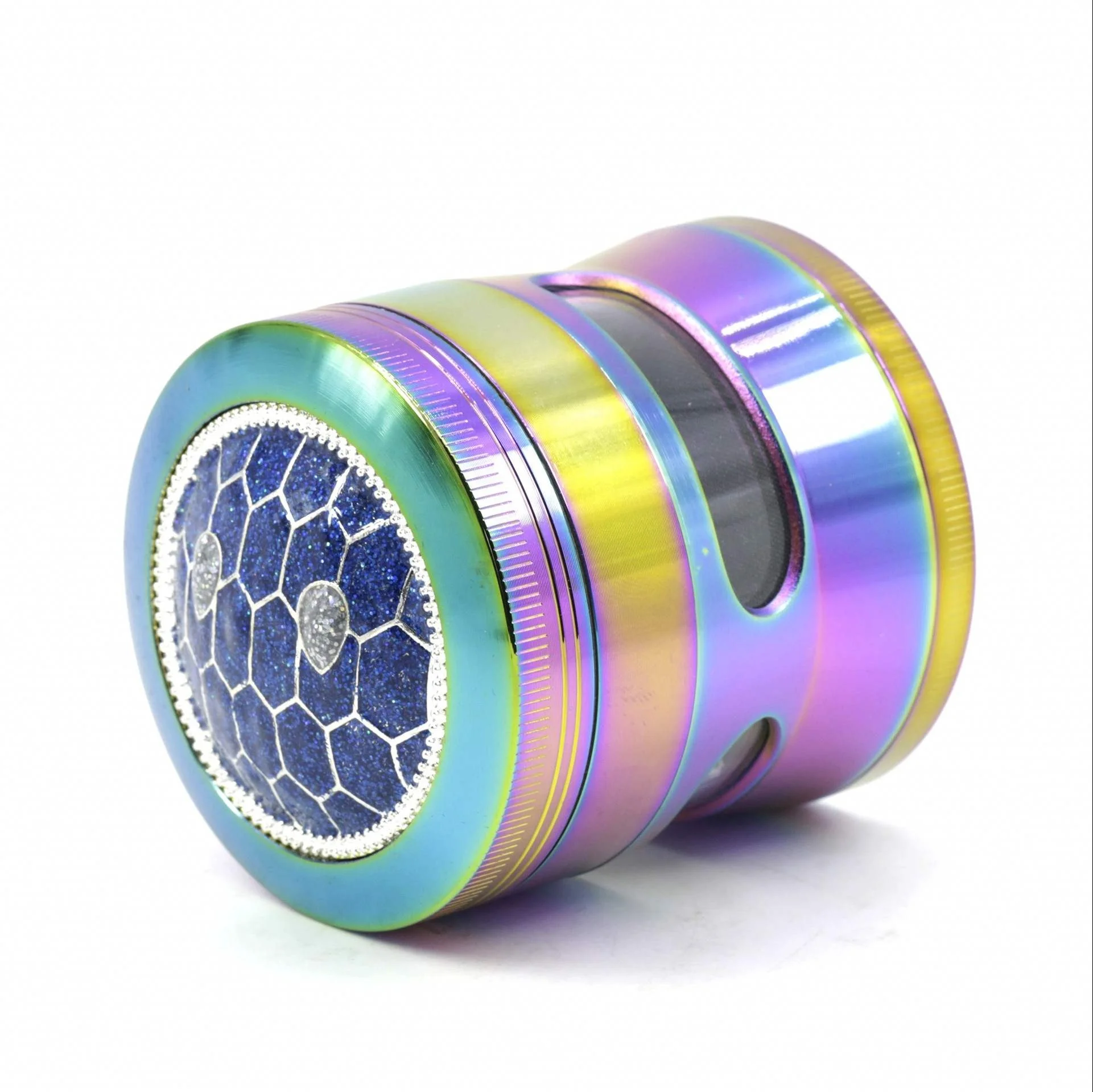 

Wholesale Colorful Ice Blue With Diamond Tortoise Shell Cover Cigarette Grinder Side Window Cigarette Breaker, Picture