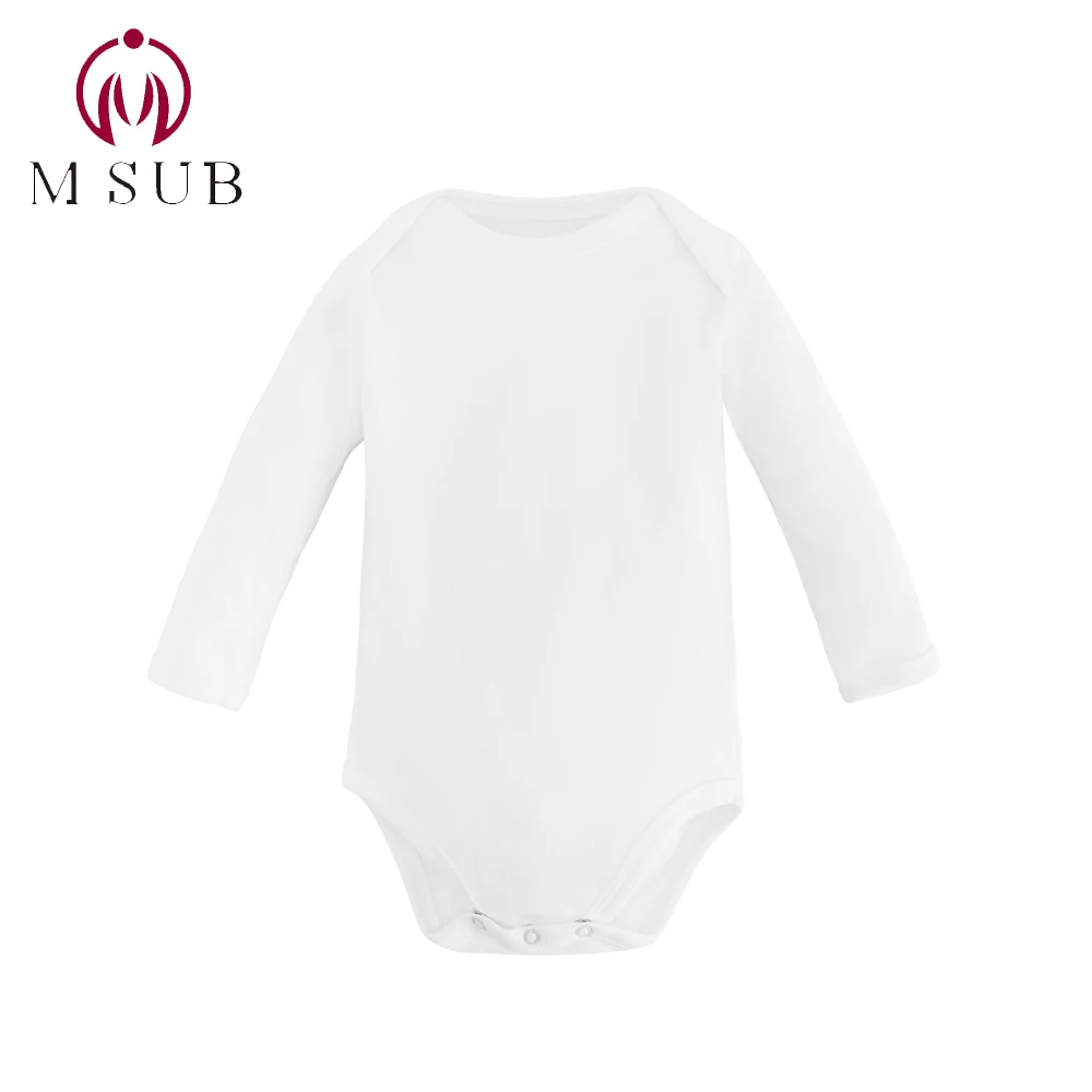 

Best seller Long Sleeve Plain Baby Clothes Romper Baby Onesie, White