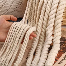 [16] white macrame cord twisted thick makramee yarn single strand twisted beige cotton string bag braided cotton rope 20mm