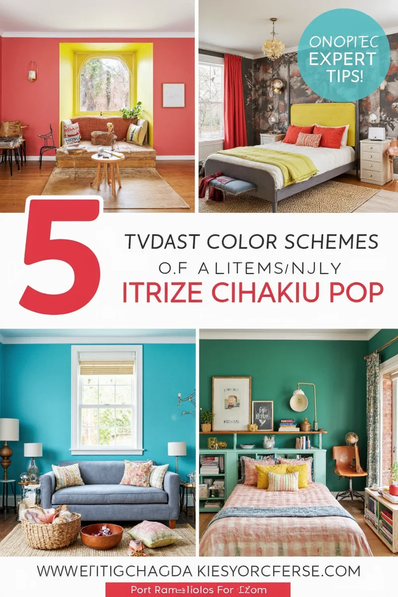 Collage of happy families in colorful home environments