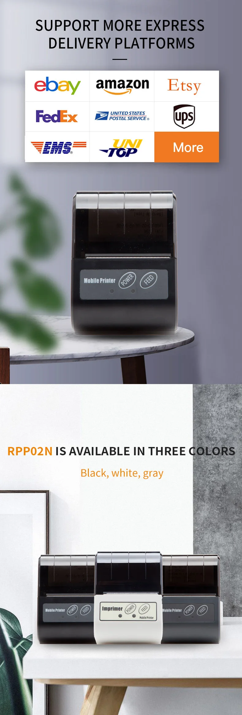 RONGTA RPP02N 58mm handheld mobile bluetooth usb thermal receipt