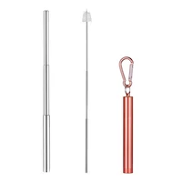 

Reusable Retractable Stainless Steel Metal Telescopic Collapsible Drinking Straw