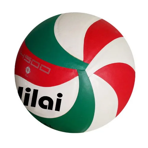 

Wholesale custom printed V5M 5000 standard Size  Soft Touch Microfiber pu leather Volleyball ball, Green red white