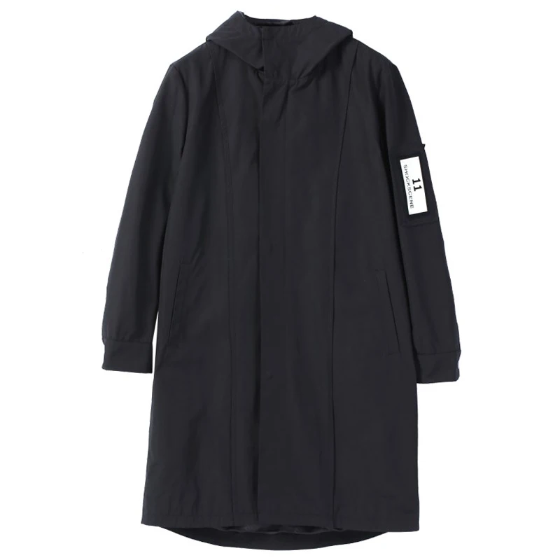 

Mens Windproof Coats Long Style Adjustable Waist Trench Security Pockets Zip Casual Jacket, Customized color