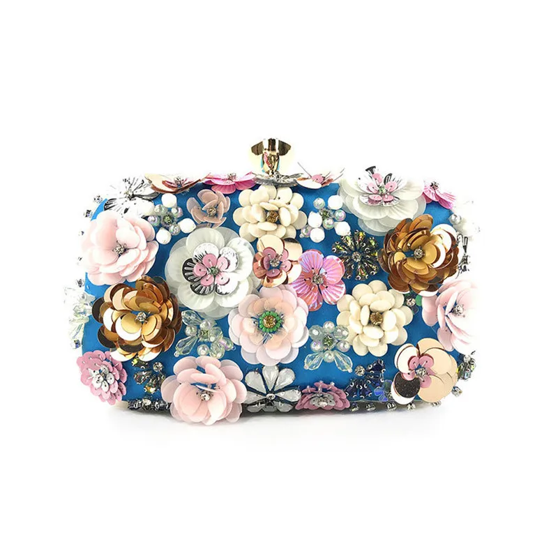 

Hand make full flower women hard mini handbag purse evening bag lady clutch box