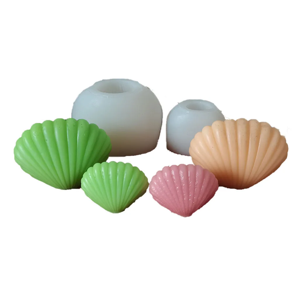 

0813 Scallop Baking Cake Decoration Tool DIY Shell Candle Silicone Mold, White