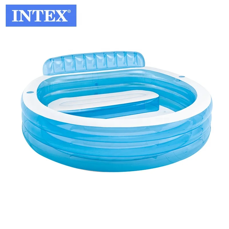 

INTEX 57190 Inflatable Swimming Pool Swim Center Family Lounge Pool with Built-in Bench, As picture