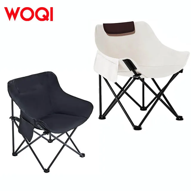 WOQI Outdoor  Modern Design Portable Folding Camping Beach Chair Waterproof Folded Garden & Park Use Moon Chair