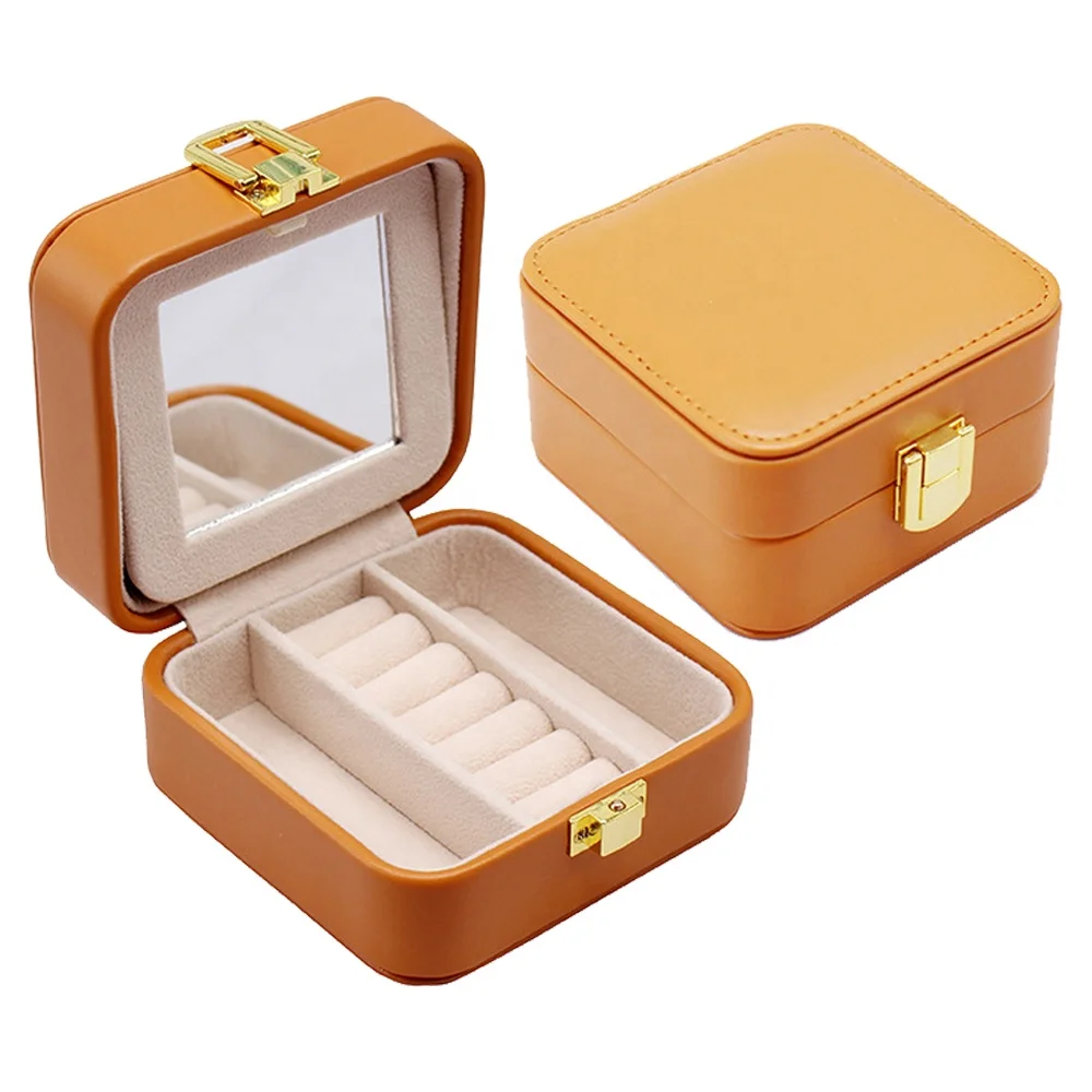 

Fashion small leather travel jewelry box organizer, Yellow,blue,red,pink,pantone as well as cmyk