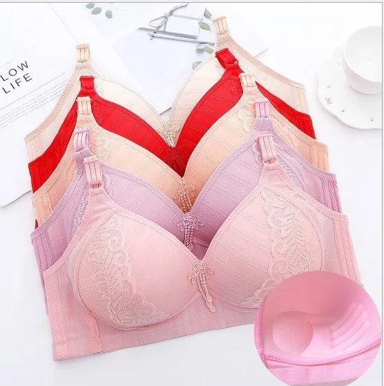

1.7 USD BR153 cheap wholesale price large size 36 -44C adjustable push up sexy woman bra without steel ring, All color available