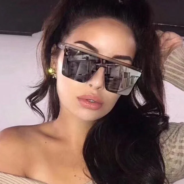 

Wholesale One Piece Mens Square Shades Womens Oversized Sunglasses 2020