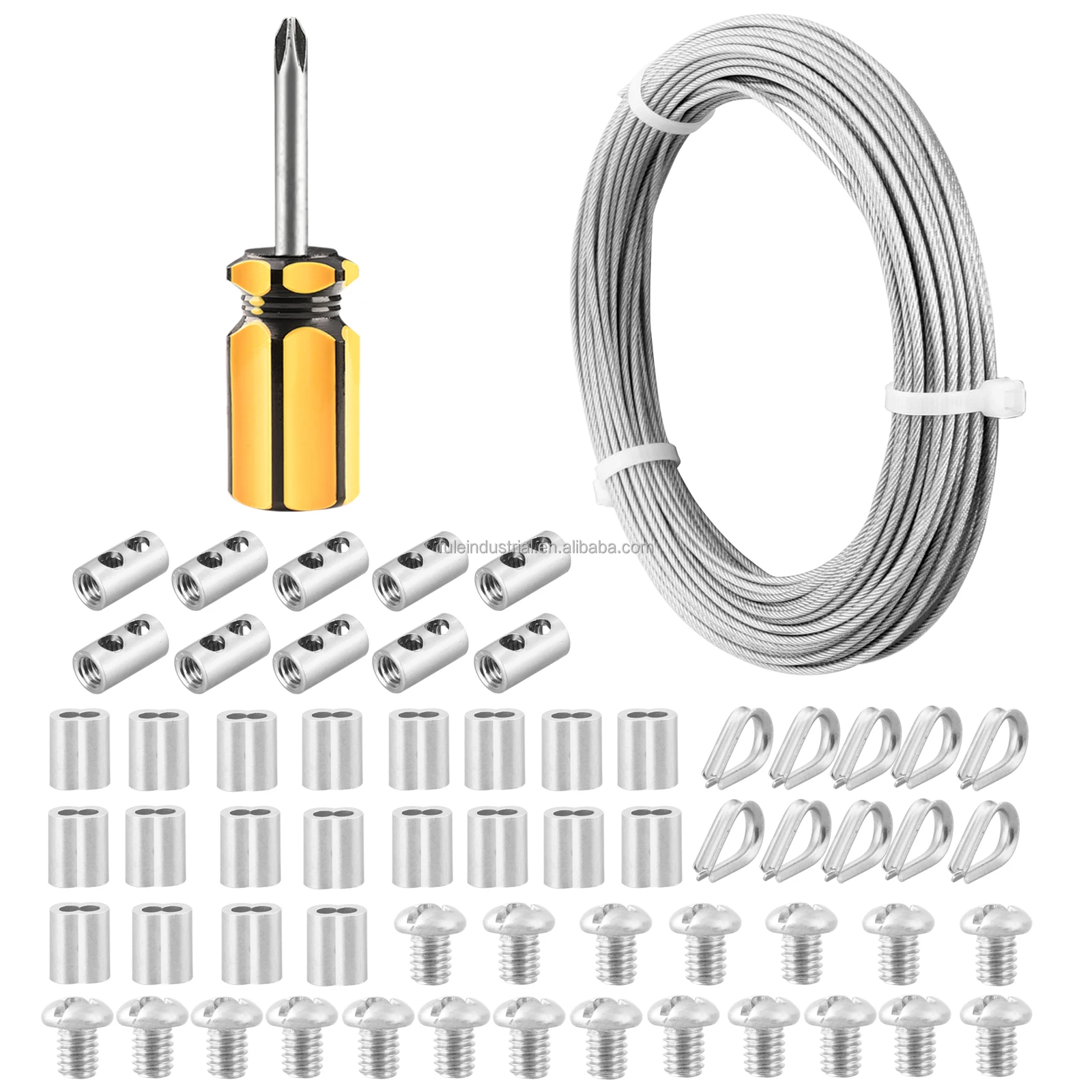 

Home & Garden Fencing Wire Kit with M2 Thimbles Crimping Sleeves Stainless Steel Wire Rope Cable Railing Picture Wire Garden Kit