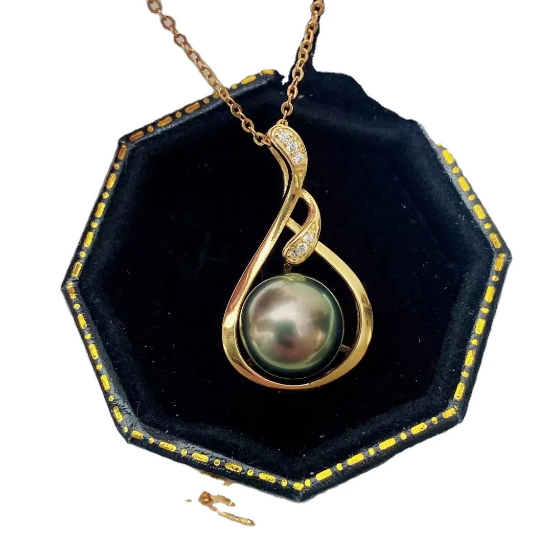 P867 10-11mm DIY Natural  Freshwater Pearl Charm Pendant Necklace Accessory 925 Sterling Silver Jewelry for Women Without Chain