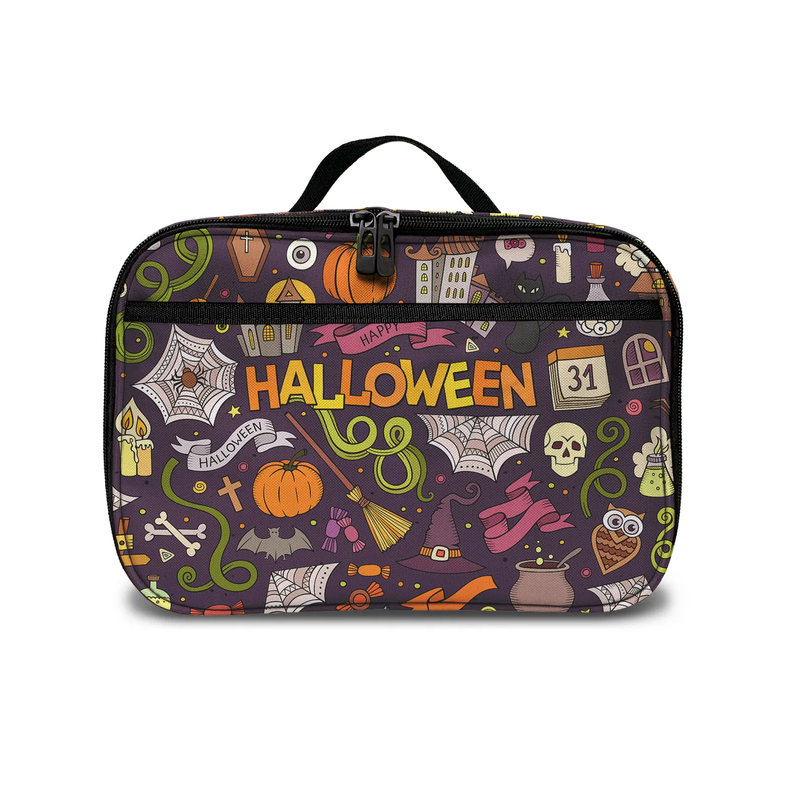 

Vintage Halloween Pumpkin Pattern Print Lunch Bag For Kids Custom Lunch Bags For Adults Wholesale Lunch Bags For School Kids