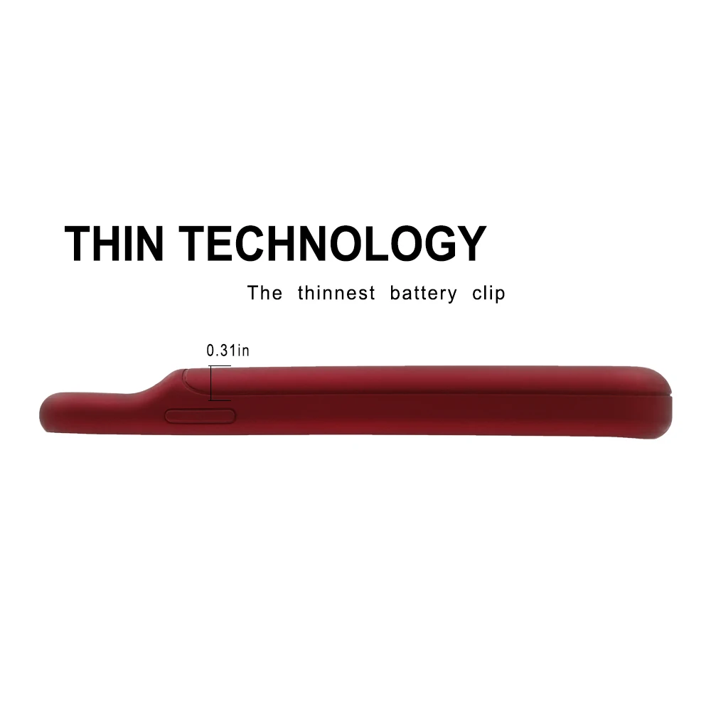 WELUV Hot Sale Battery Case For iPhone X Slim Fit + External Rechargeable Power Bank Charging Cover IPX3600-RED - ANKUX.COM