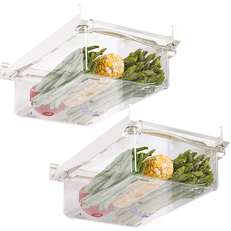 

PET Pull out Freezer Refrigerator Organizer Bins with Handle Fit Wholesale, Clear