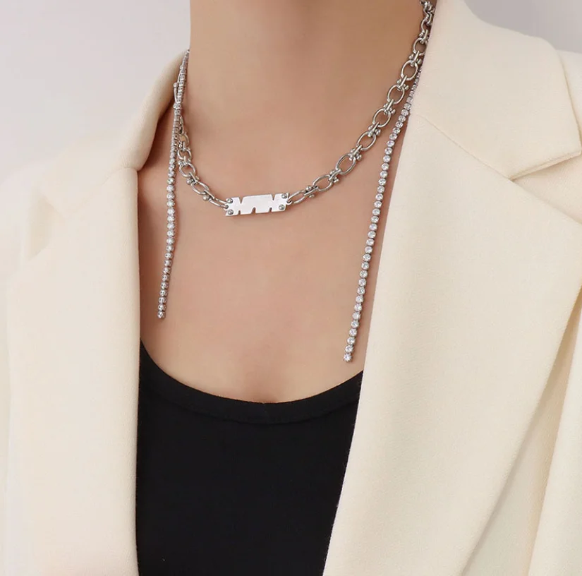 

Square Pendant Necklace For Women 2021 Korean Simple Geometry Clavicle Neck Chain Choker Jewelry Charm #0624