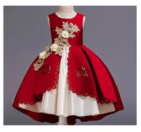 

2019 latest design evening wedding birthday princess flower formal sleeveless party dresses for girls 2-10 year