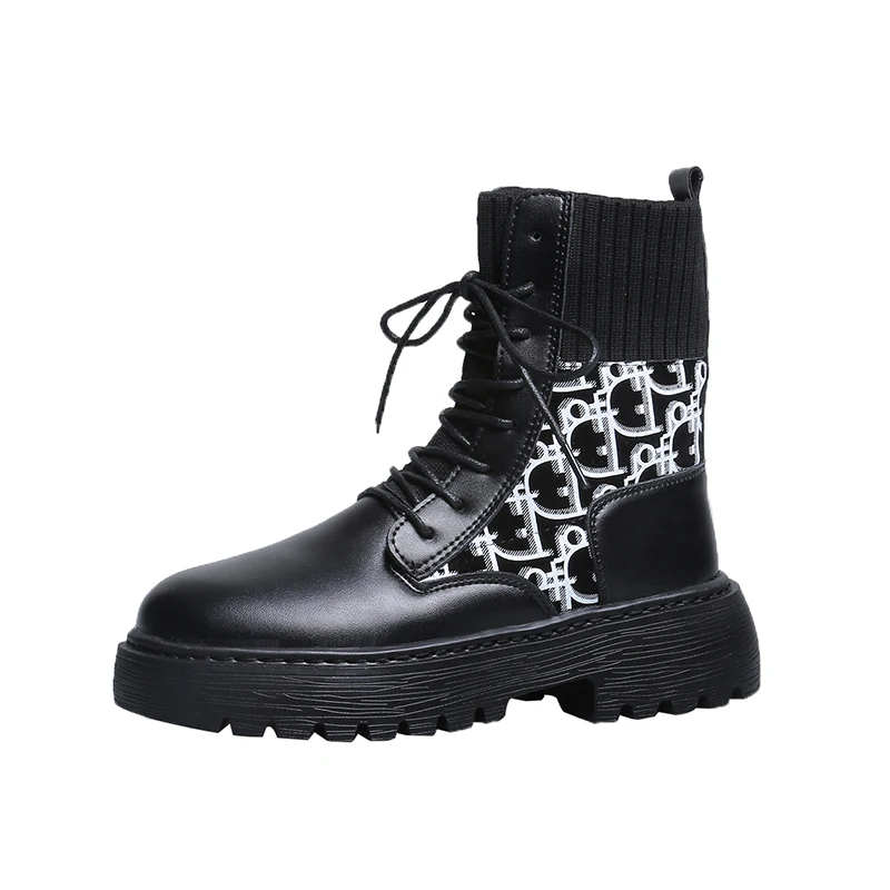

Spot version thick shoes with Martin boots British wind boots retro wild women's boots low with low shoes
