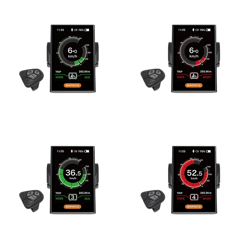 

Greenpedel 8FUN Bafang DPC18 TFT colofur screen ebike display with USB, Black