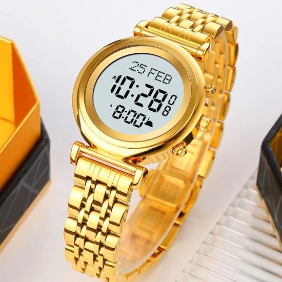 

SKMEI 1892 Qibla Time Muslim Prayer Wristwatch for Women Lady Gold Silver Wholesale Price
