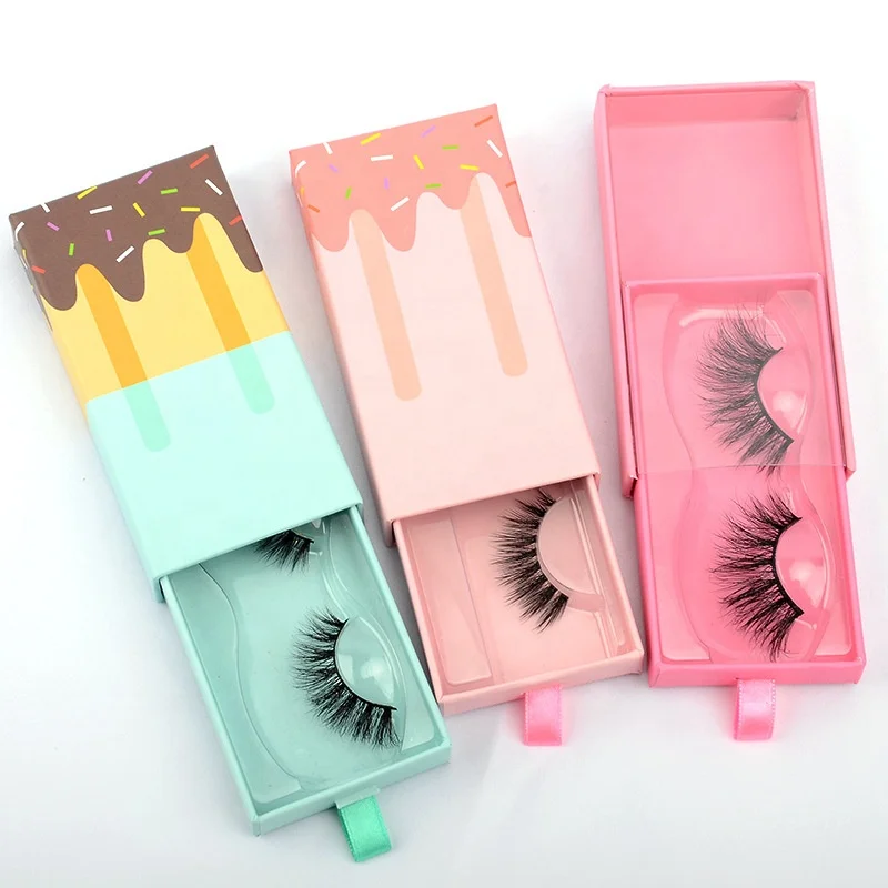 

Wholesal Vendors Customized Logo Premium 3d Thin Band Colorful Brown Faux Mink Lashes Eyelashes