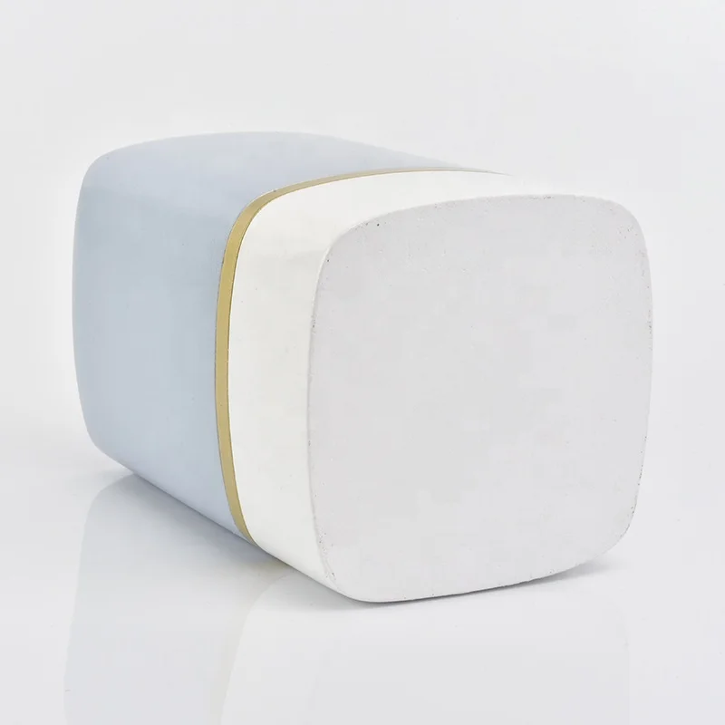 Square glazed custom ceramic candle jar votive candle holder home decorative wholesales