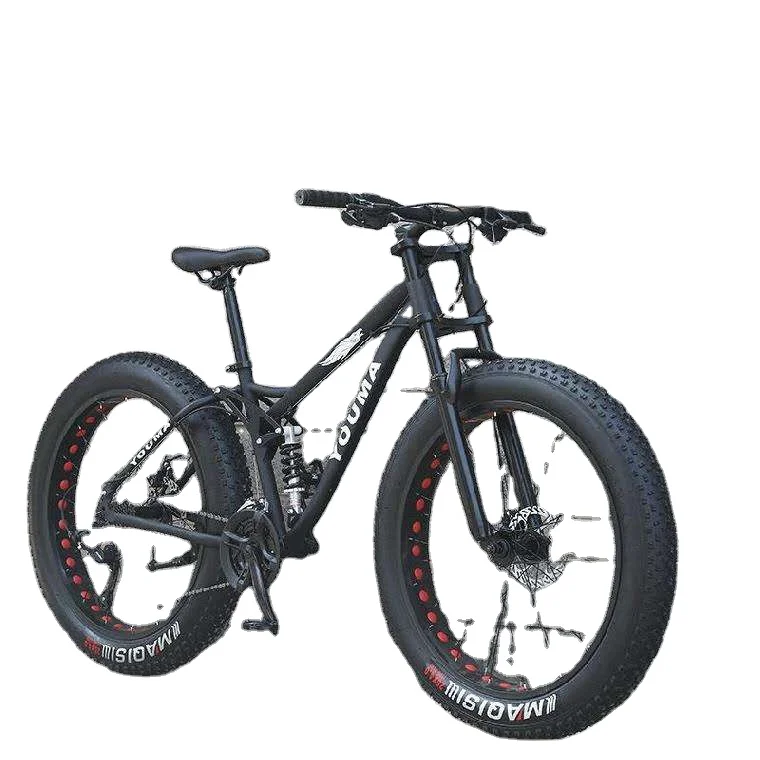

26'' 21 speed shimano Full suspension downhill fat tyre bicycle for men fat bike in promotion, Customized
