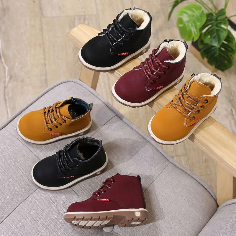 

Children's breathable socks shoes 2021 autumn new girls high-top PU leather non-slip boots, As the picture shows