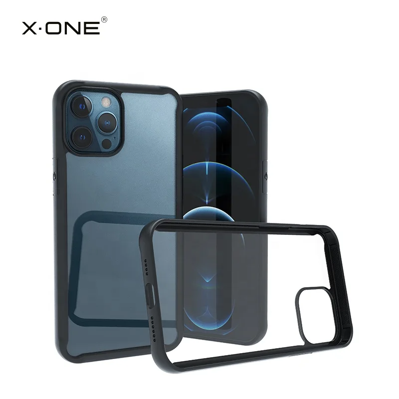 

Wholesale Transparent mobile phones case Anti Shock TPU+Acrylic 1.5MM Cell Phone Case Back Cover For iPhone 12, Clear/matte